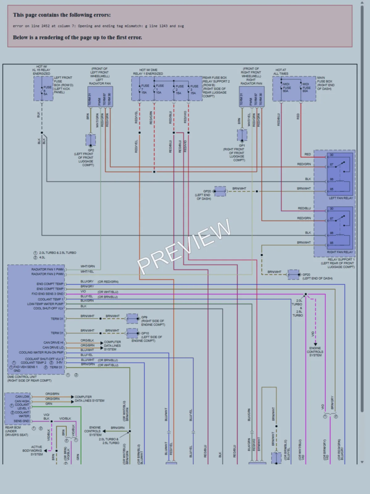 2021 Porsche 718Cayman Cooling Fan wiring diagram preview