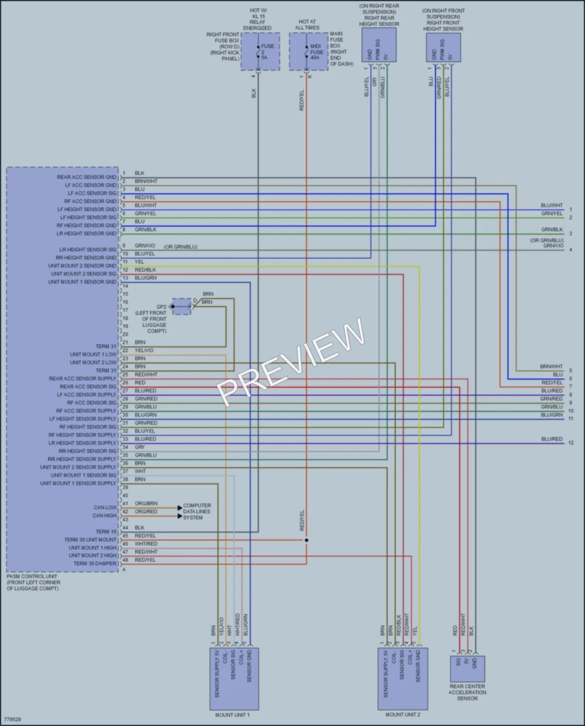 2021 Porsche 718Cayman Electronic Suspension wiring diagram preview