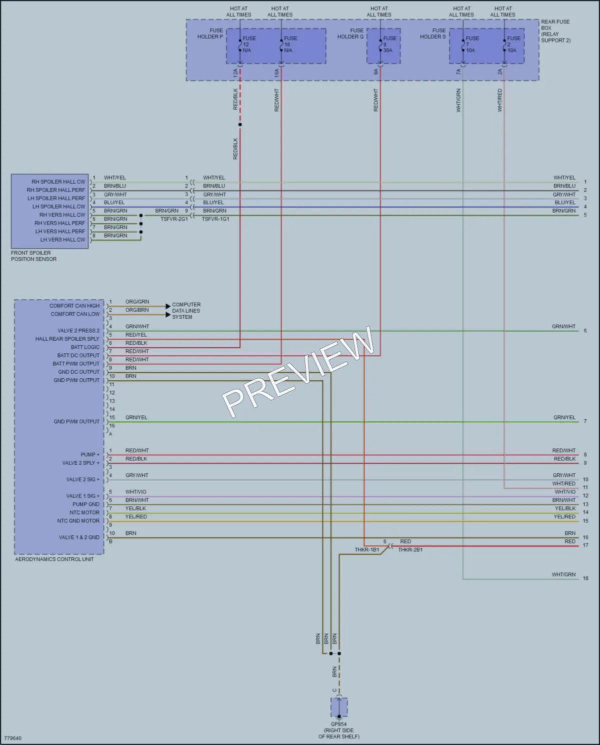 2021 Porsche 911 Active Bodyworks wiring diagram preview