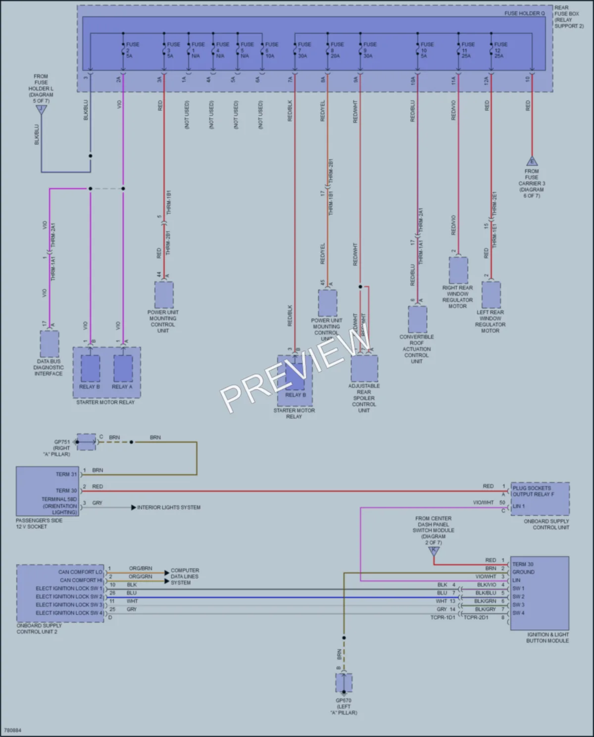2021 Porsche 911 Power Distribution wiring diagram preview