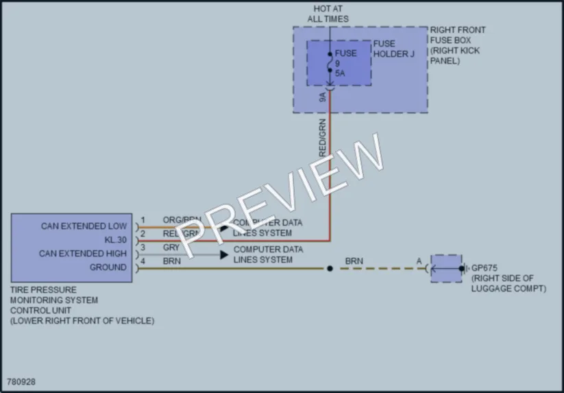 2021 Porsche 911 Warning Systems wiring diagram preview
