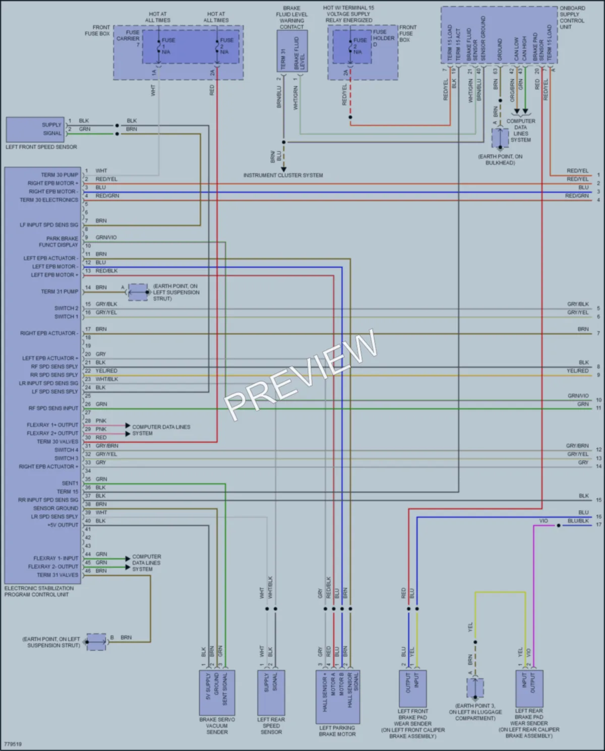 2021 Porsche CayenneCoupeHybrid Anti Lock Brakes wiring diagram preview