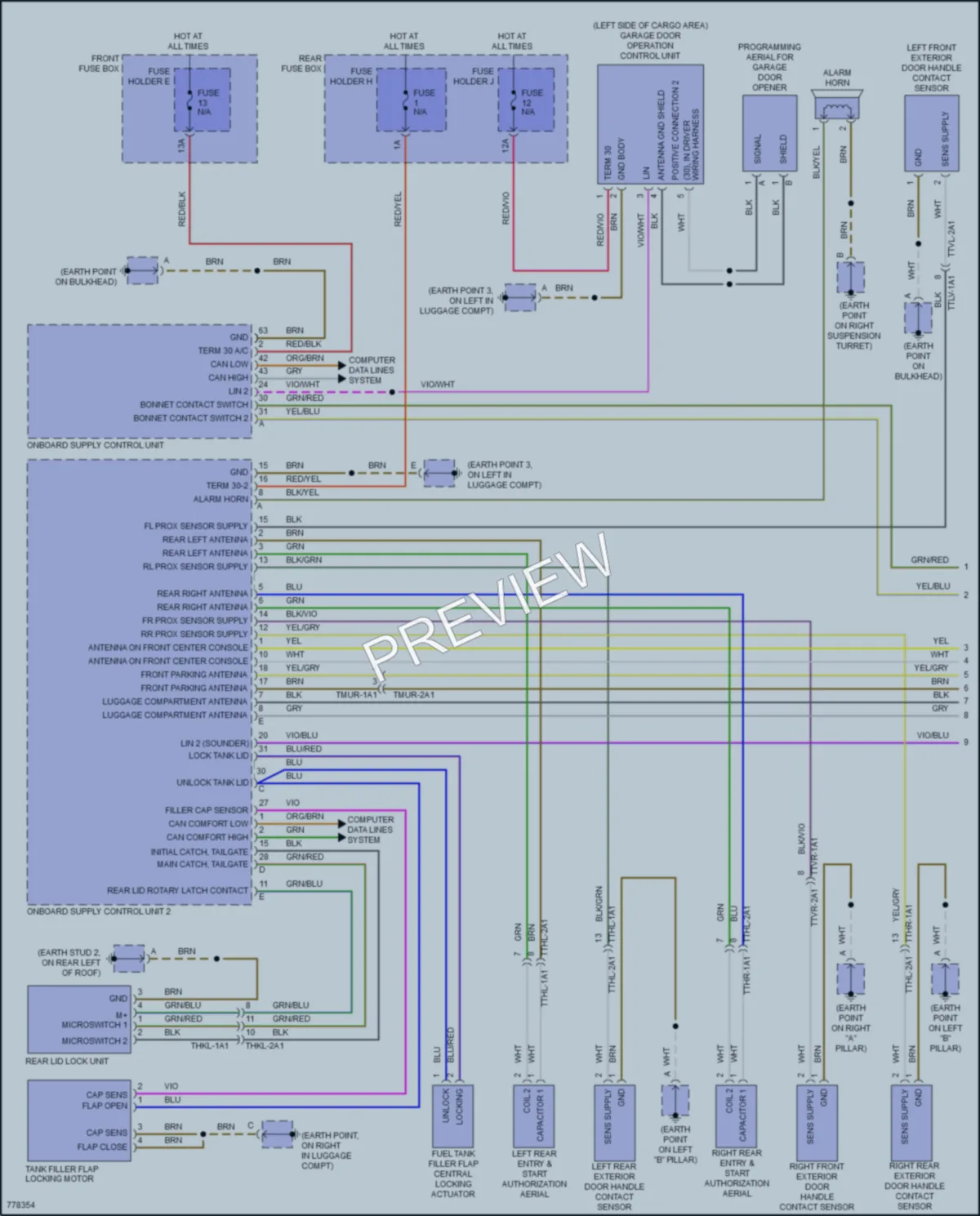 2021 Porsche CayenneCoupeHybrid Anti Theft wiring diagram preview