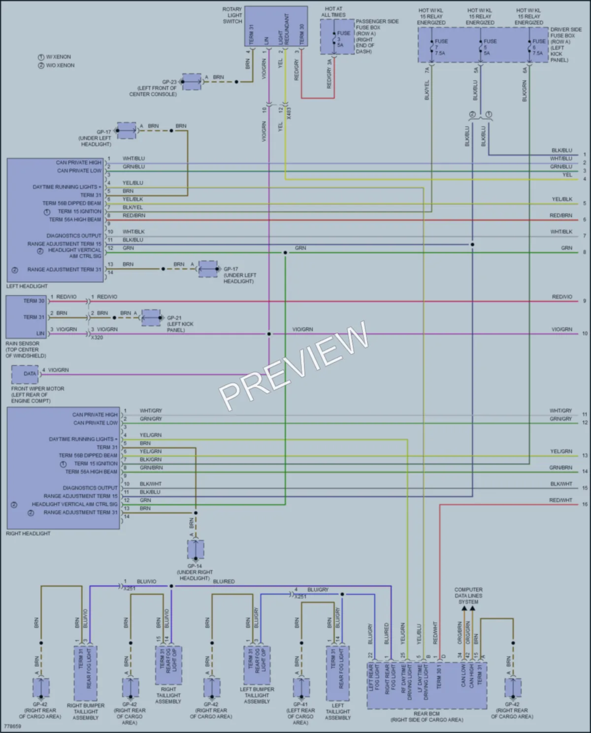 2021 Porsche Macan Headlights wiring diagram preview