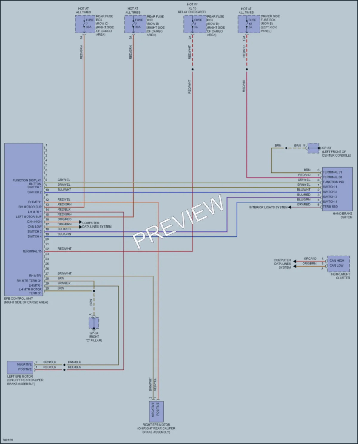 2021 Porsche Macan Shift Interlock wiring diagram preview
