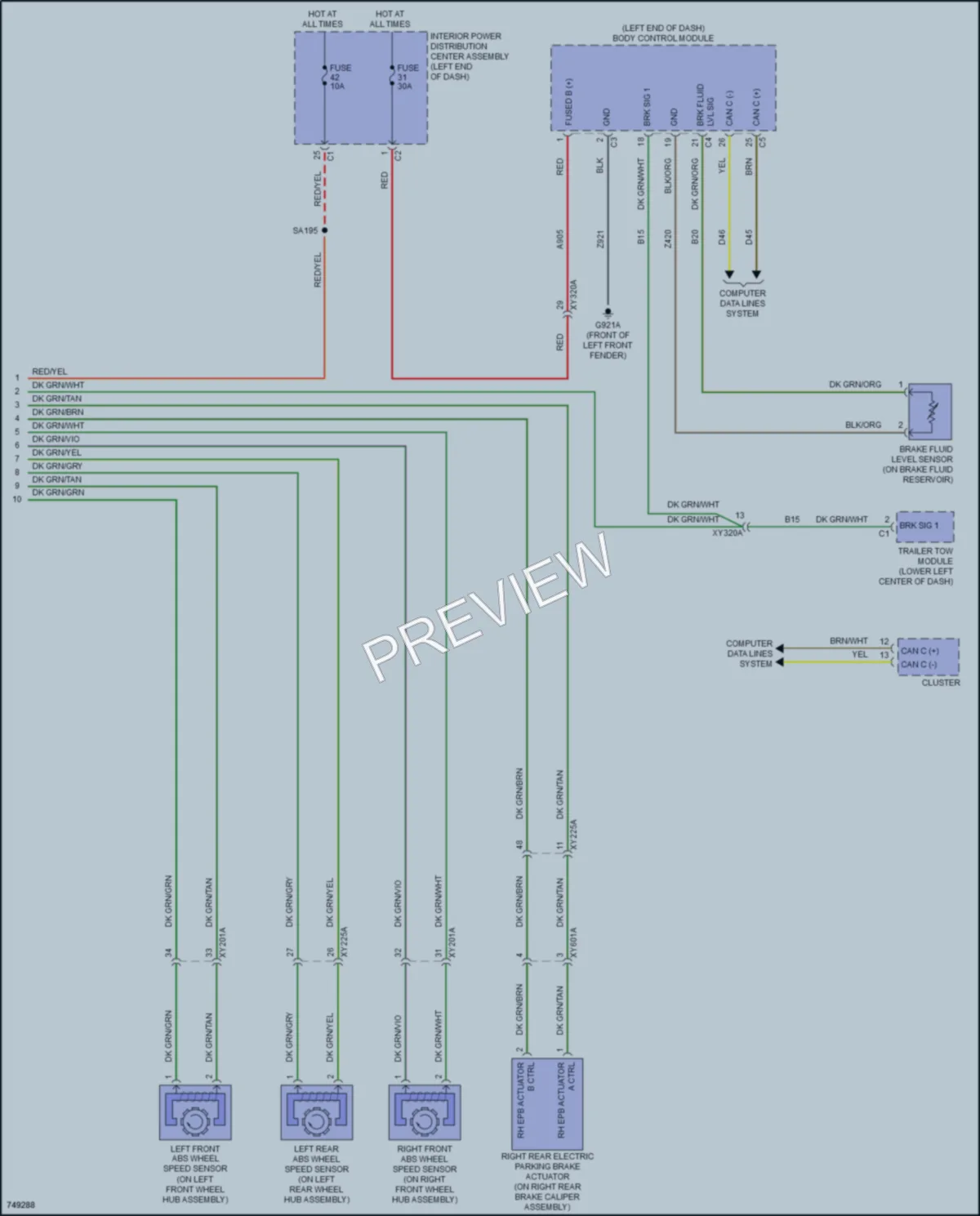 2021 Ram 1500 Anti Lock Brakes wiring diagram preview