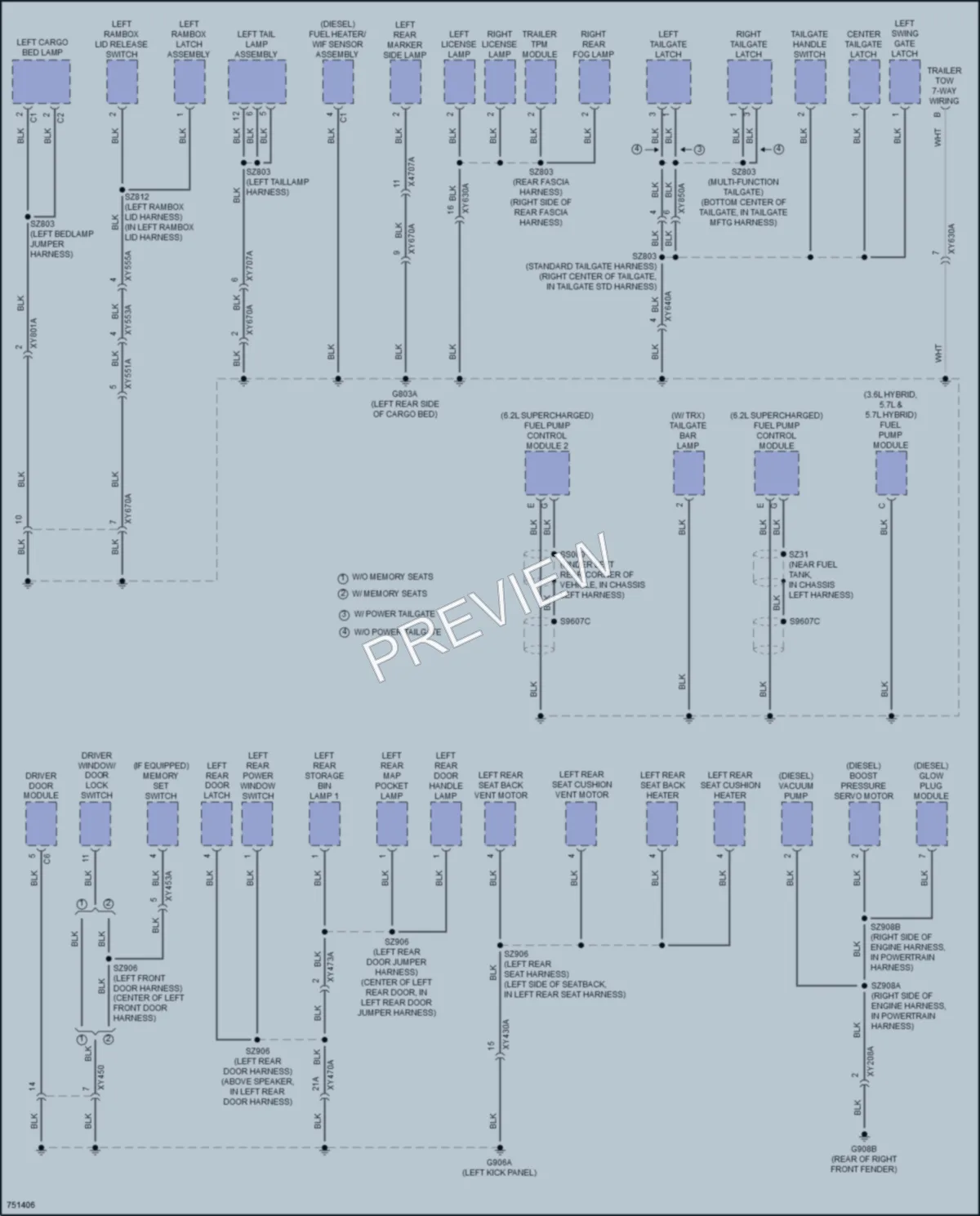 2021 Ram 1500 Ground Distribution wiring diagram preview