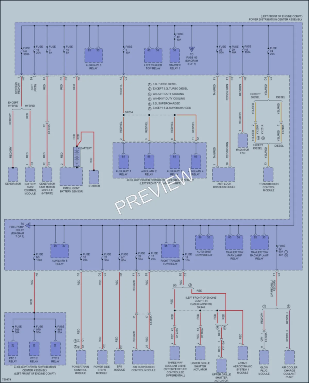 2021 Ram 1500 Power Distribution wiring diagram preview