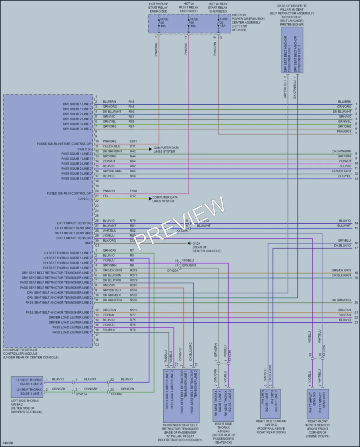 2021 Ram 1500 Supplemental Restraints wiring diagram preview