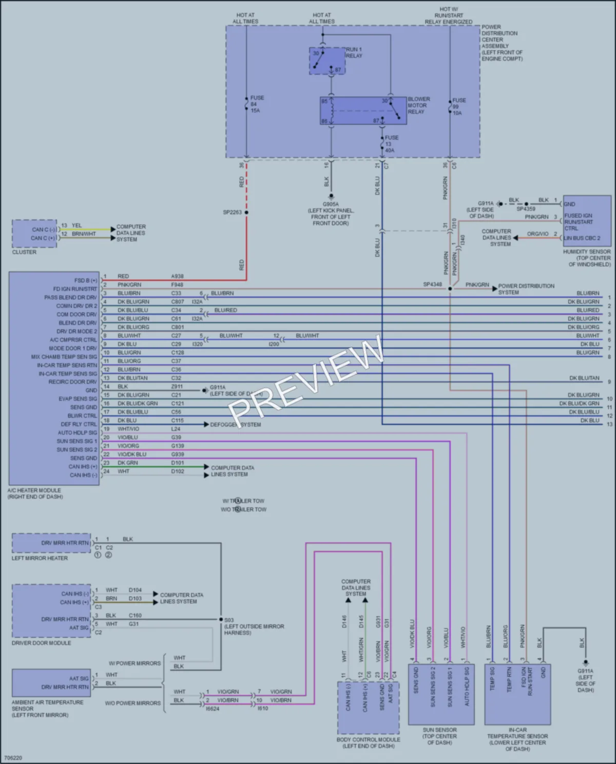 2021 Ram 1500Classic Air Conditioning wiring diagram preview