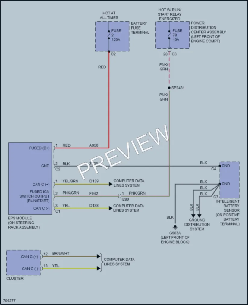 2021 Ram 1500Classic Electronic Power Steering wiring diagram preview