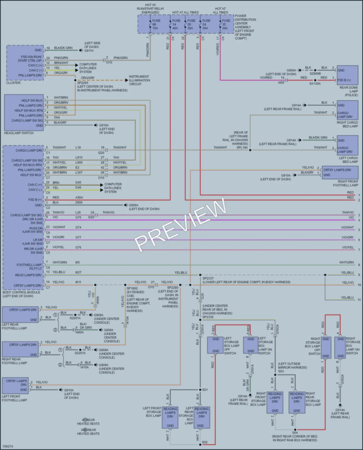 2021 Ram 1500Classic Interior Lights wiring diagram preview