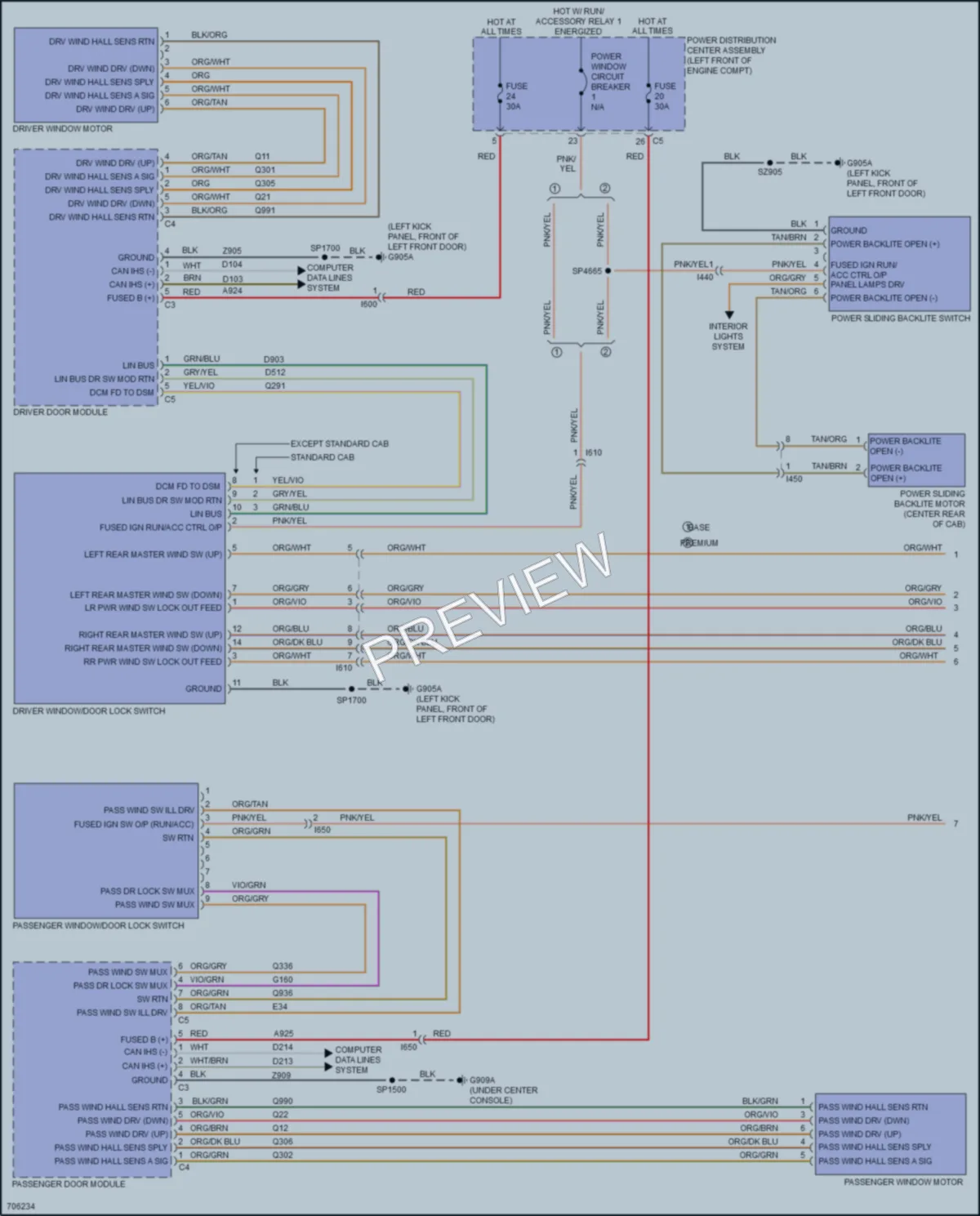 2021 Ram 1500Classic Power Windows wiring diagram preview