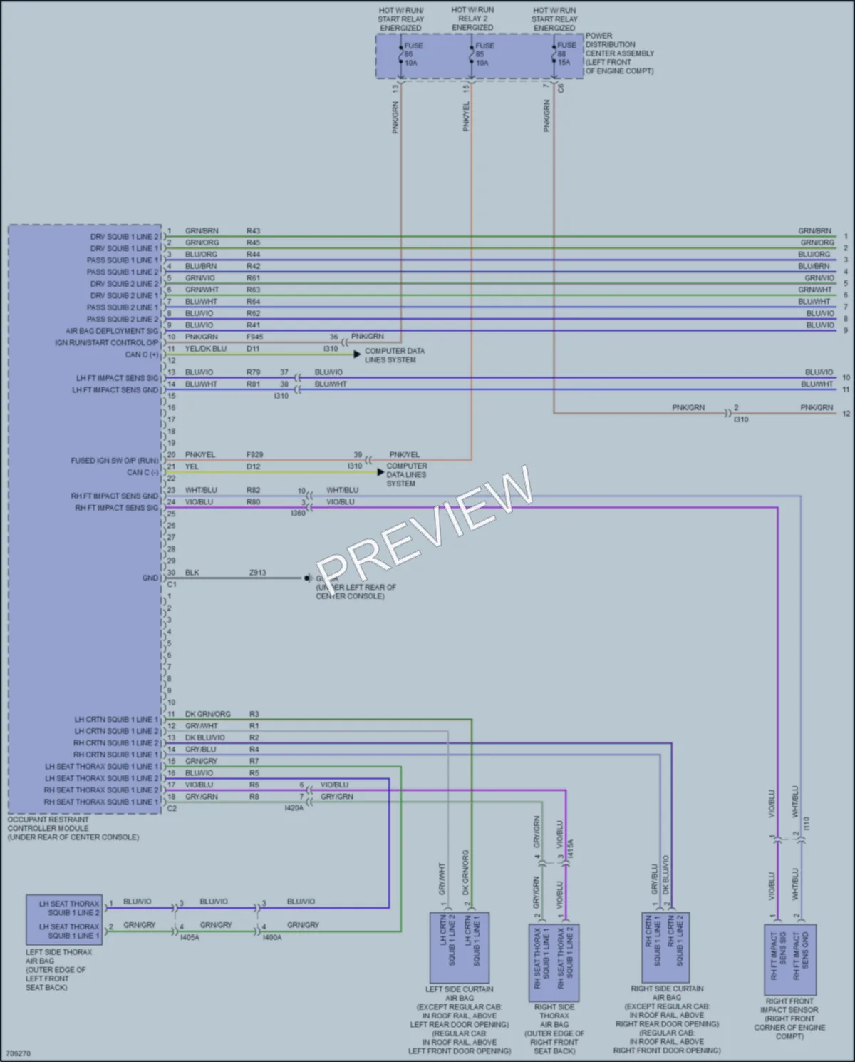 2021 Ram 1500Classic Supplemental Restraints wiring diagram preview