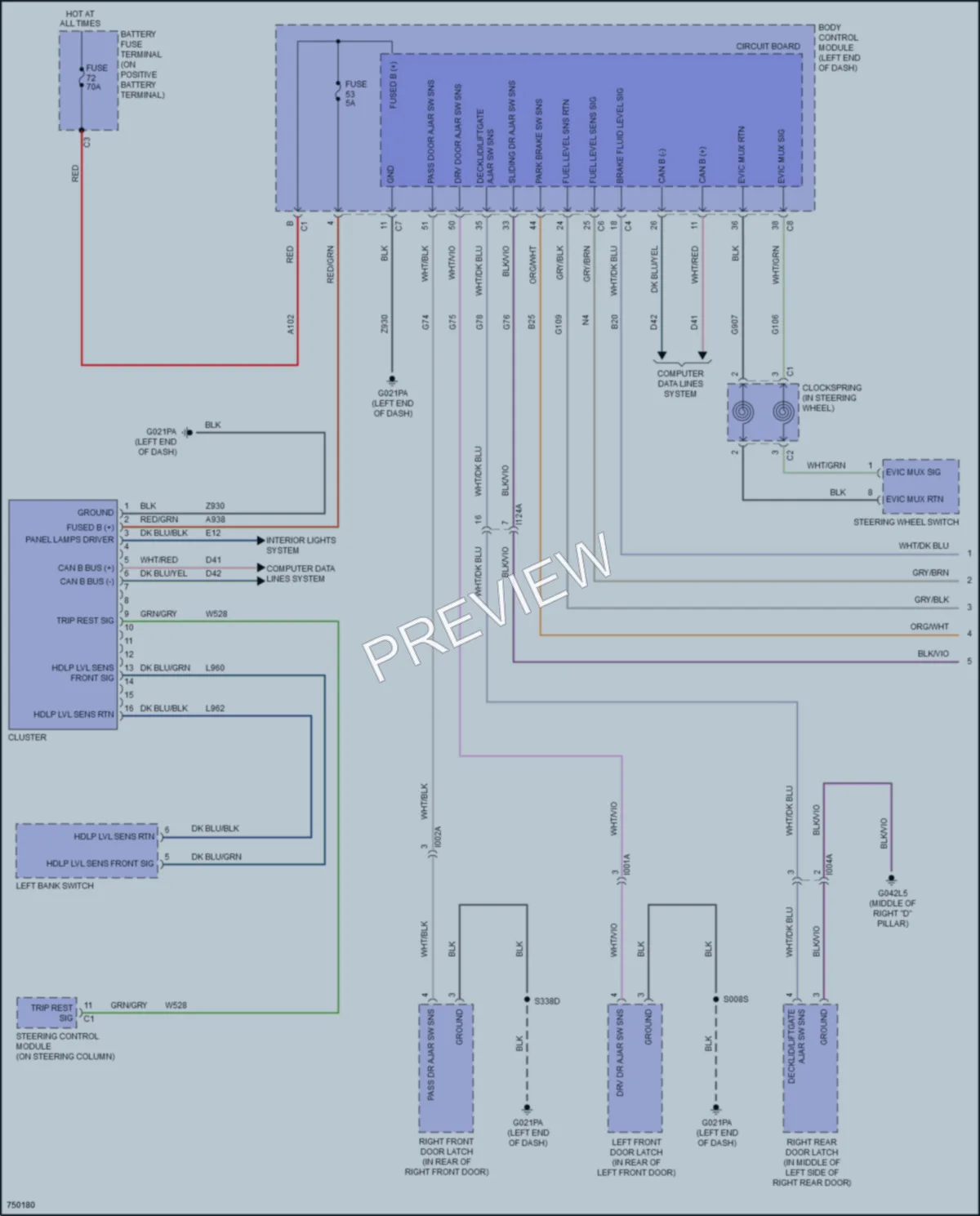 2021 Ram 1500ProMaster Instrument Cluster wiring diagram preview