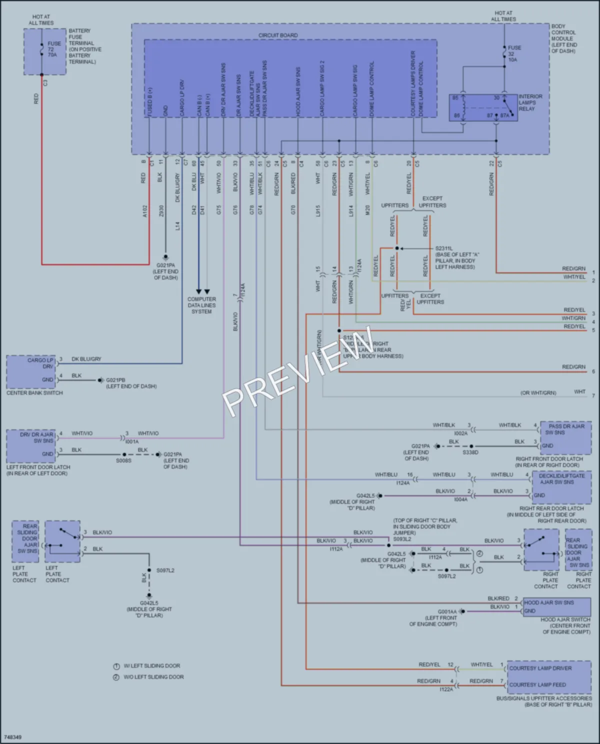 2021 Ram 1500ProMaster Interior Lights wiring diagram preview