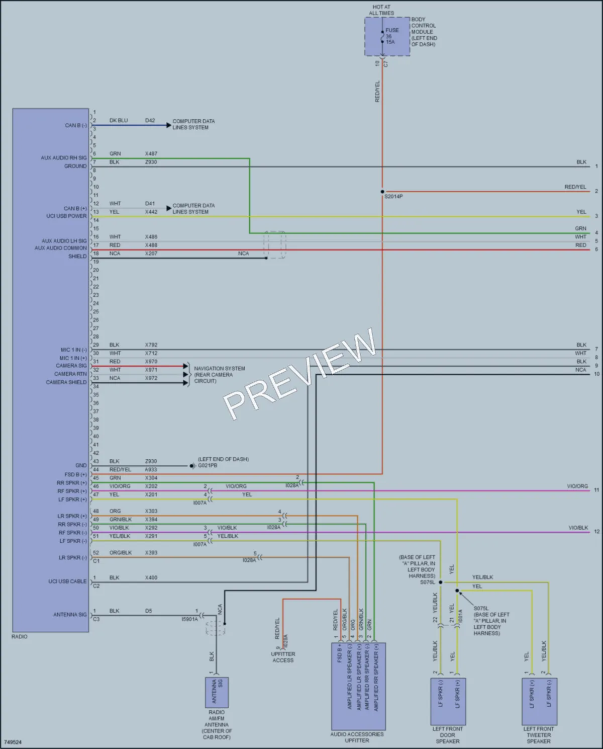 2021 Ram 1500ProMaster Radio wiring diagram preview
