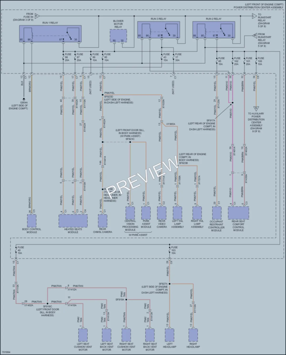 2021 Ram 2500 Power Distribution wiring diagram preview