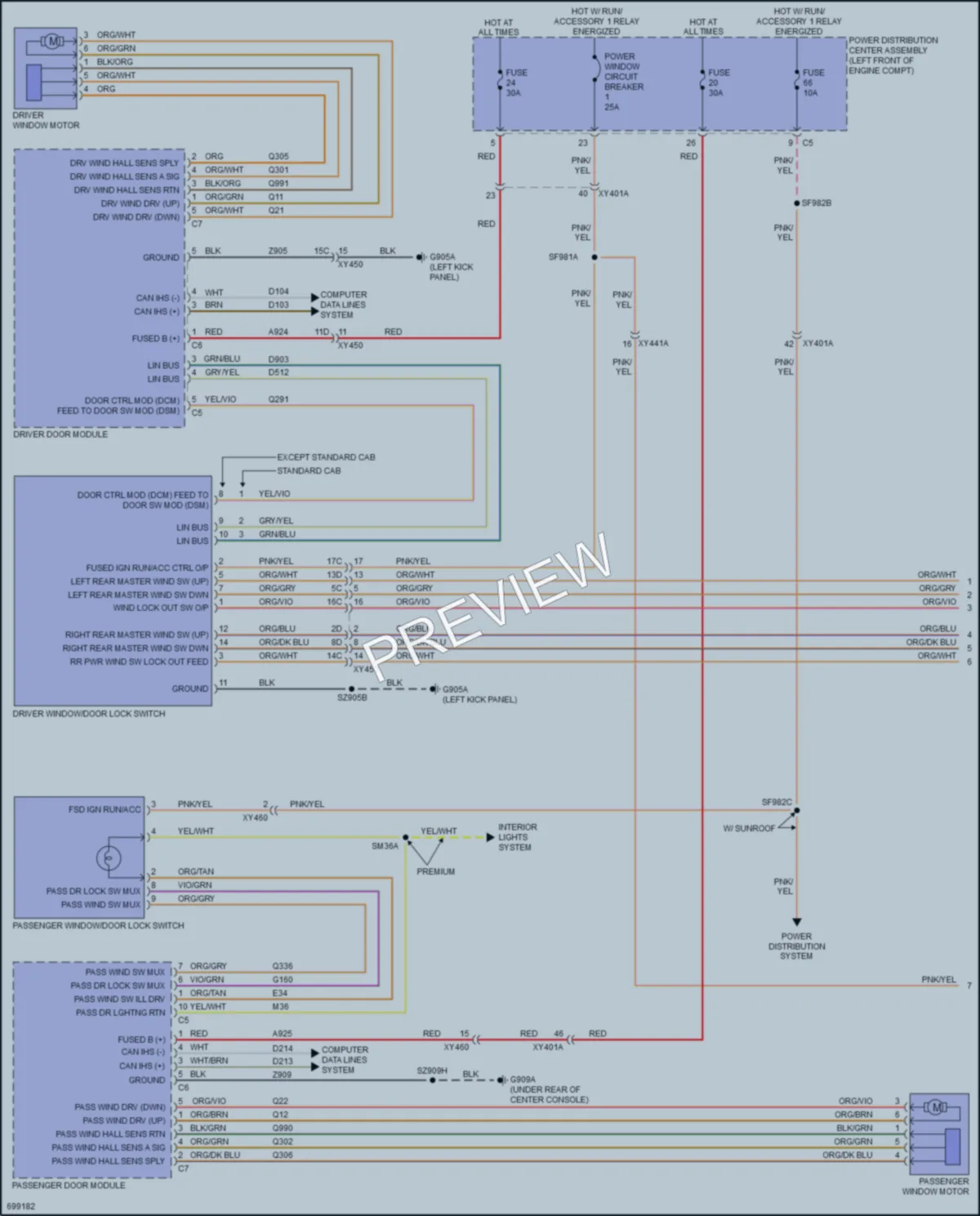 2021 Ram 2500 Power Windows wiring diagram preview