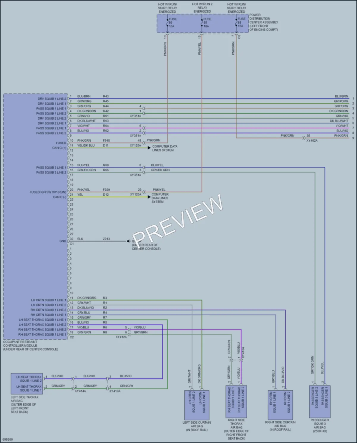 2021 Ram 2500 Supplemental Restraints wiring diagram preview