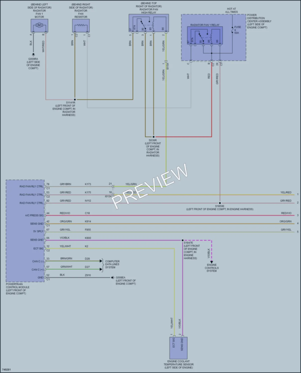 2021 Ram 2500ProMaster Cooling Fan wiring diagram preview