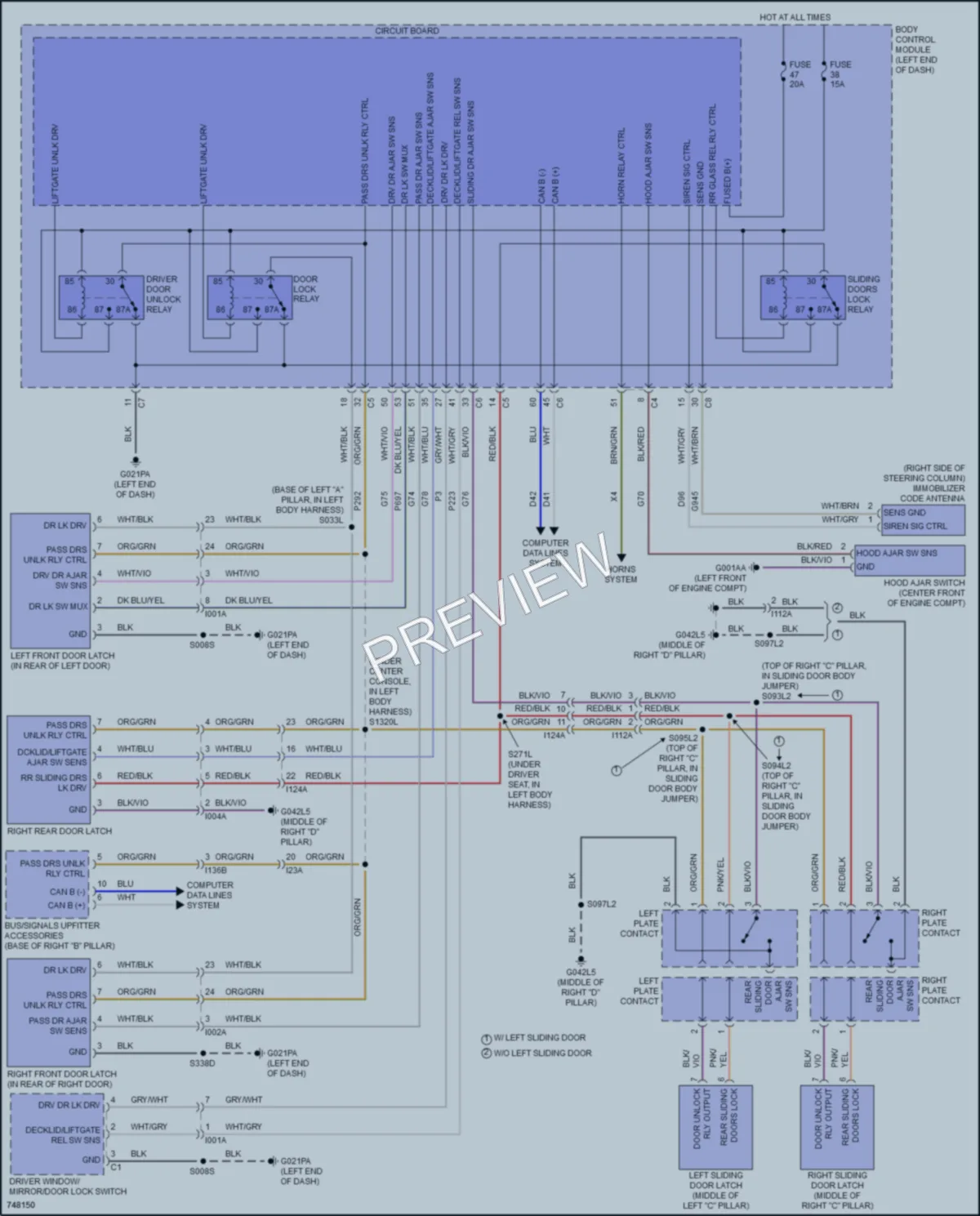 2021 Ram 2500ProMaster Power Door Locks wiring diagram preview