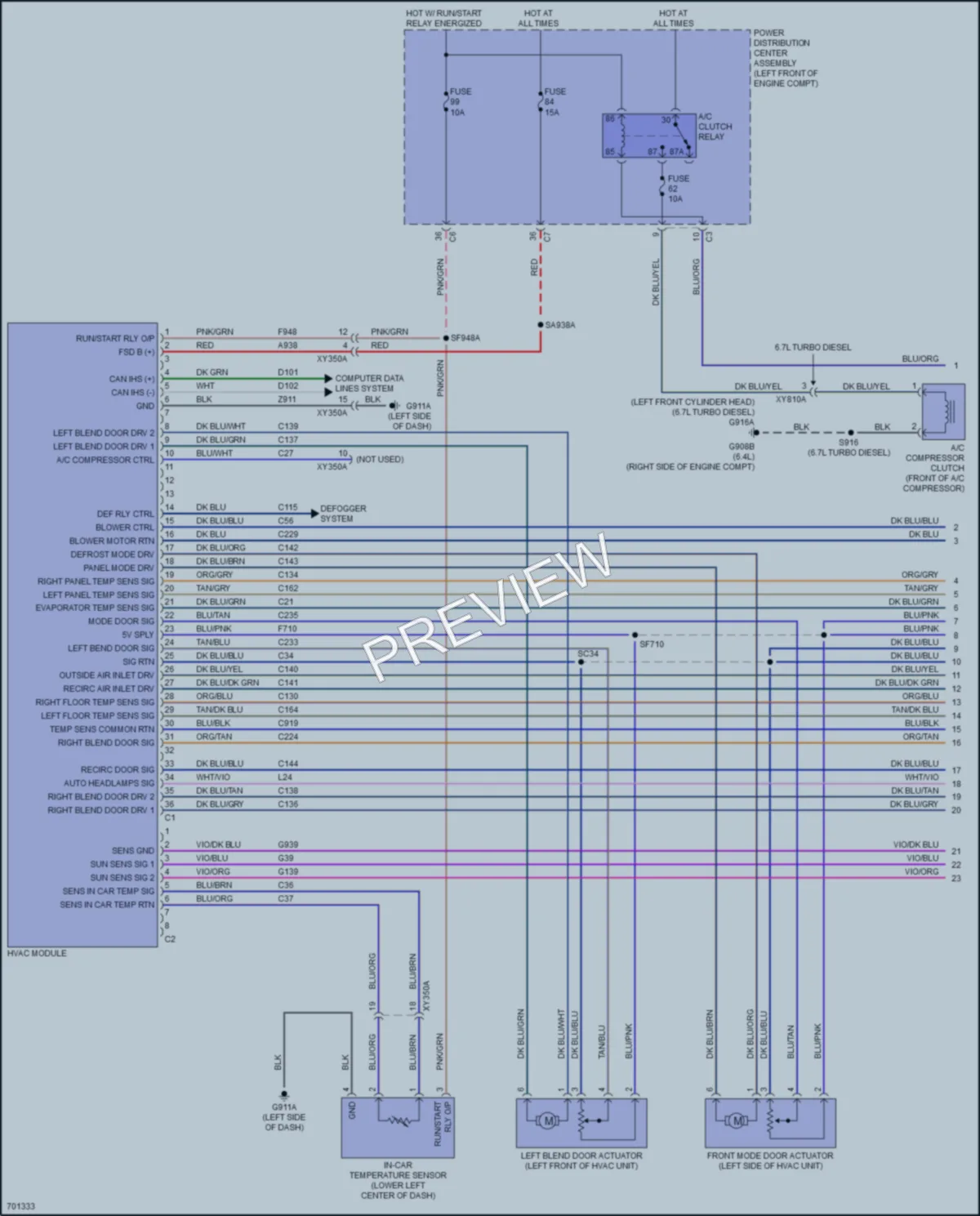 2021 Ram 3500 Air Conditioning wiring diagram preview
