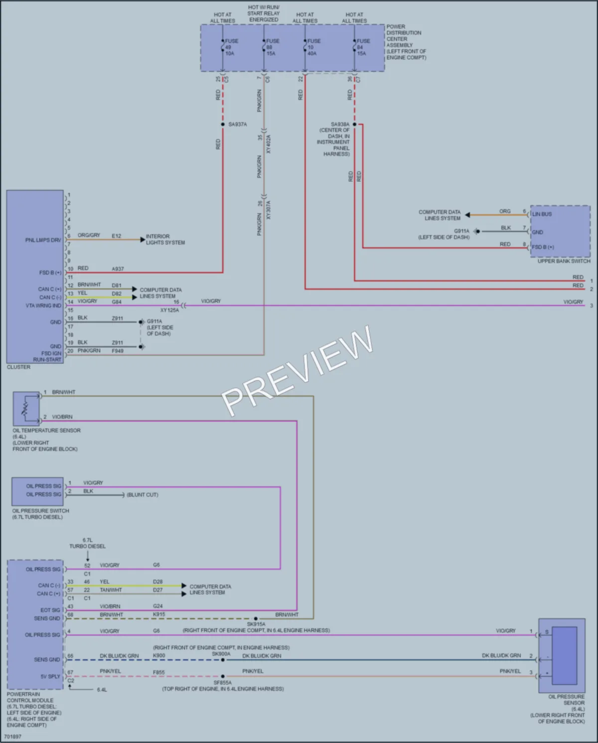2021 Ram 3500 Instrument Cluster wiring diagram preview