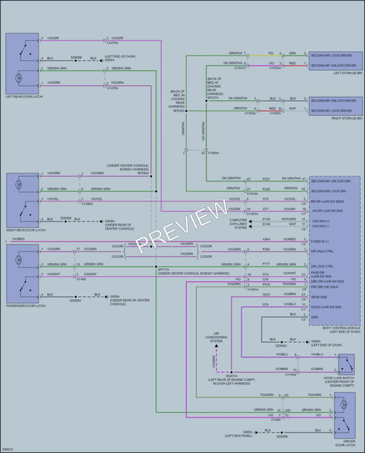 2021 Ram 3500 Power Door Locks wiring diagram preview