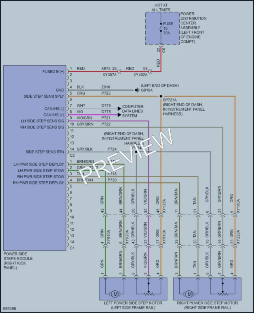 2021 Ram 3500 Trunk Tailgate Fuel Door wiring diagram preview