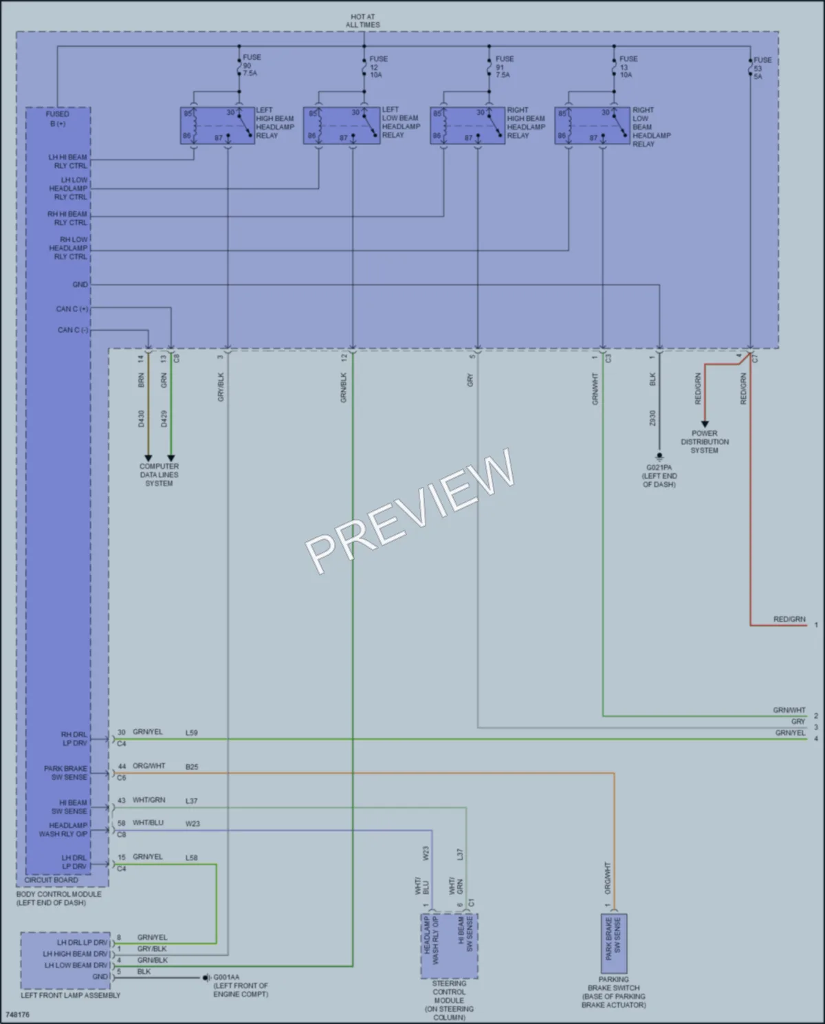 2021 Ram 3500ProMaster Headlights wiring diagram preview
