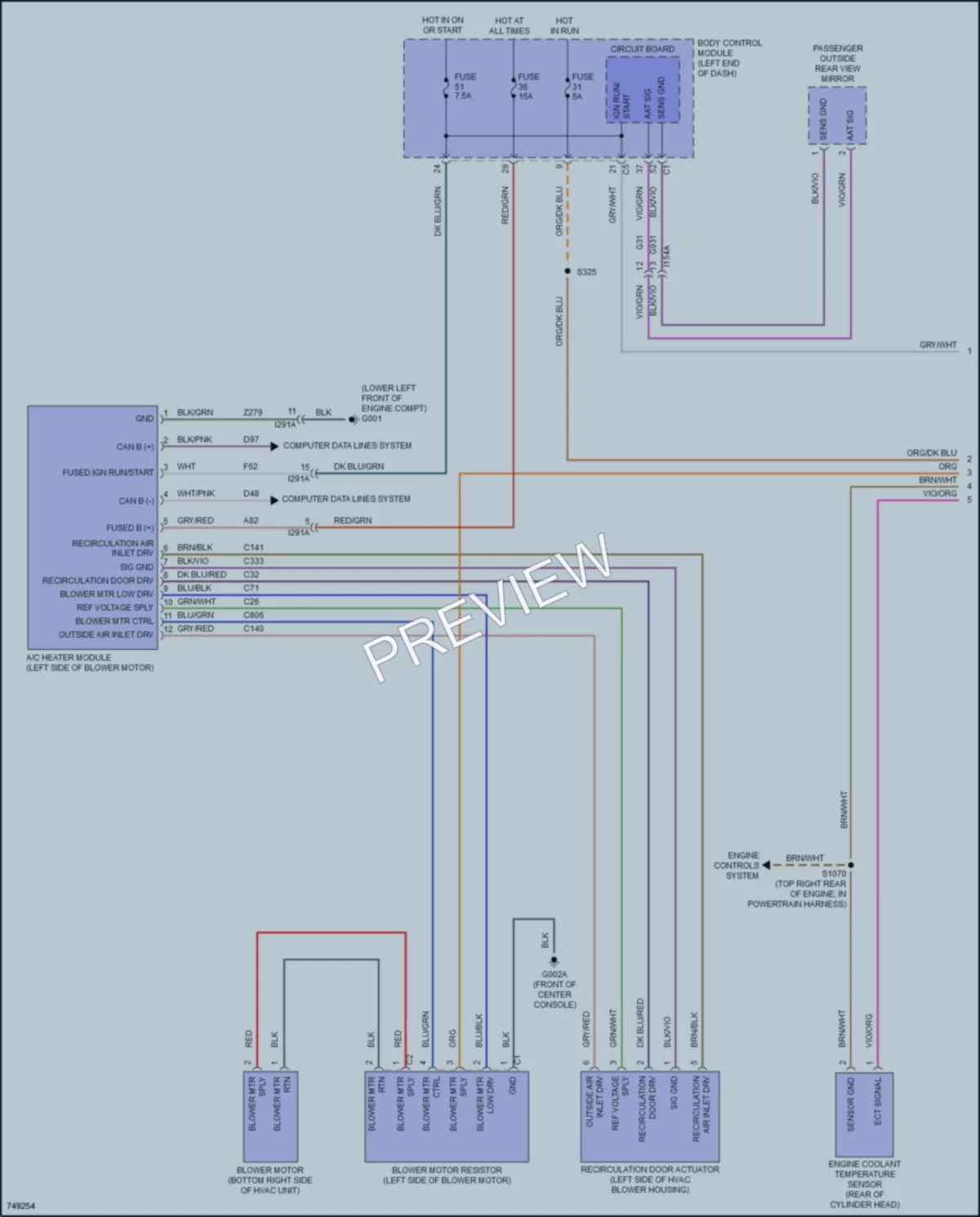 2021 Ram ProMasterCity Air Conditioning wiring diagram preview