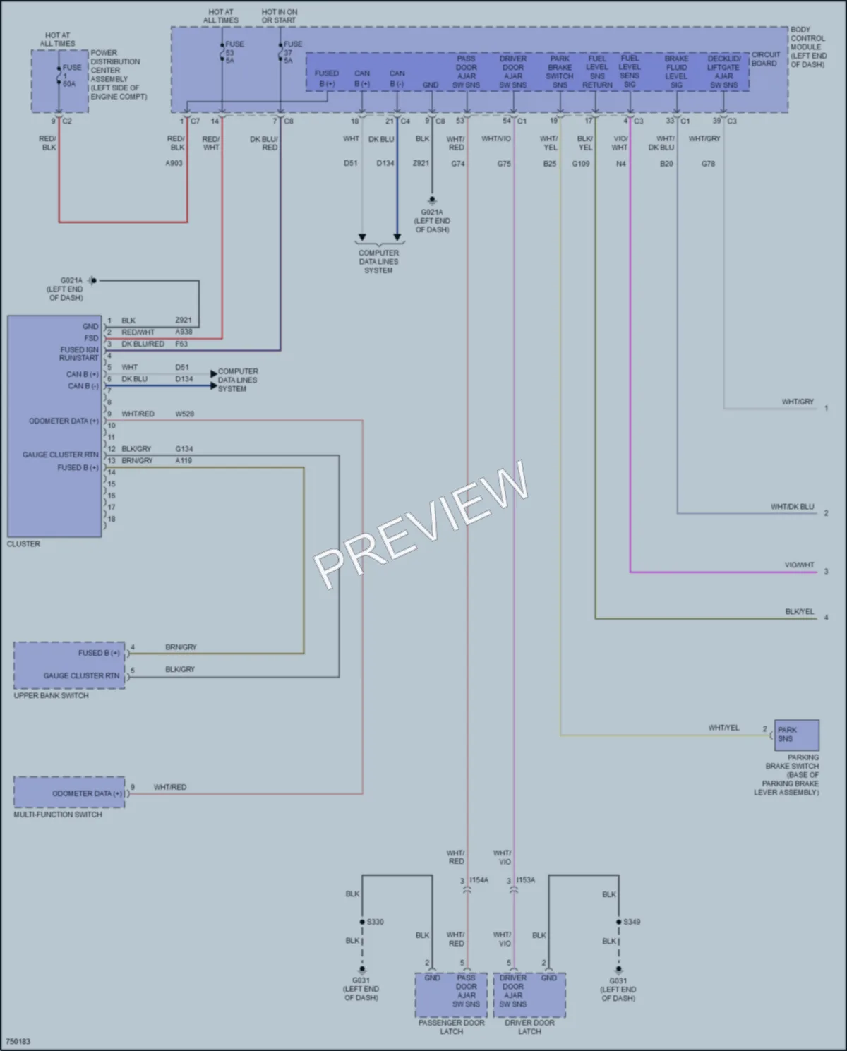 2021 Ram ProMasterCity Instrument Cluster wiring diagram preview