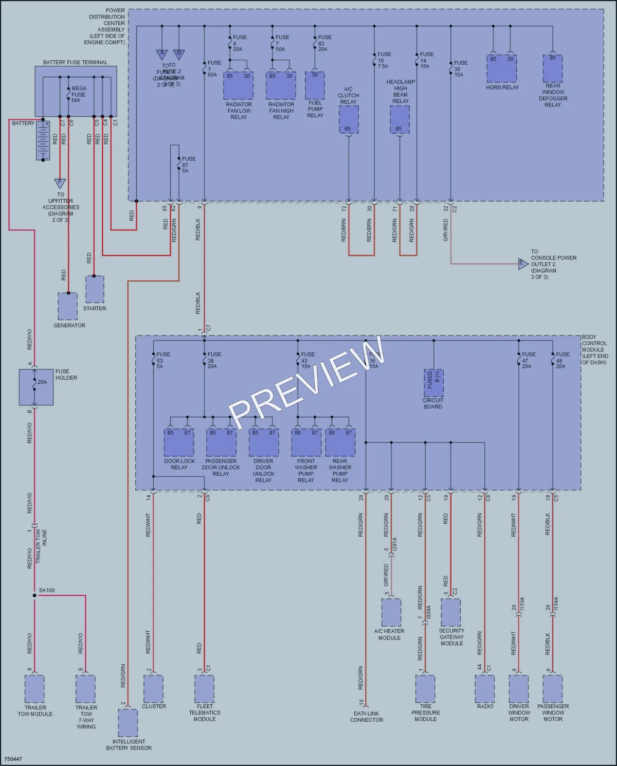 2021 Ram ProMasterCity Power Distribution wiring diagram preview