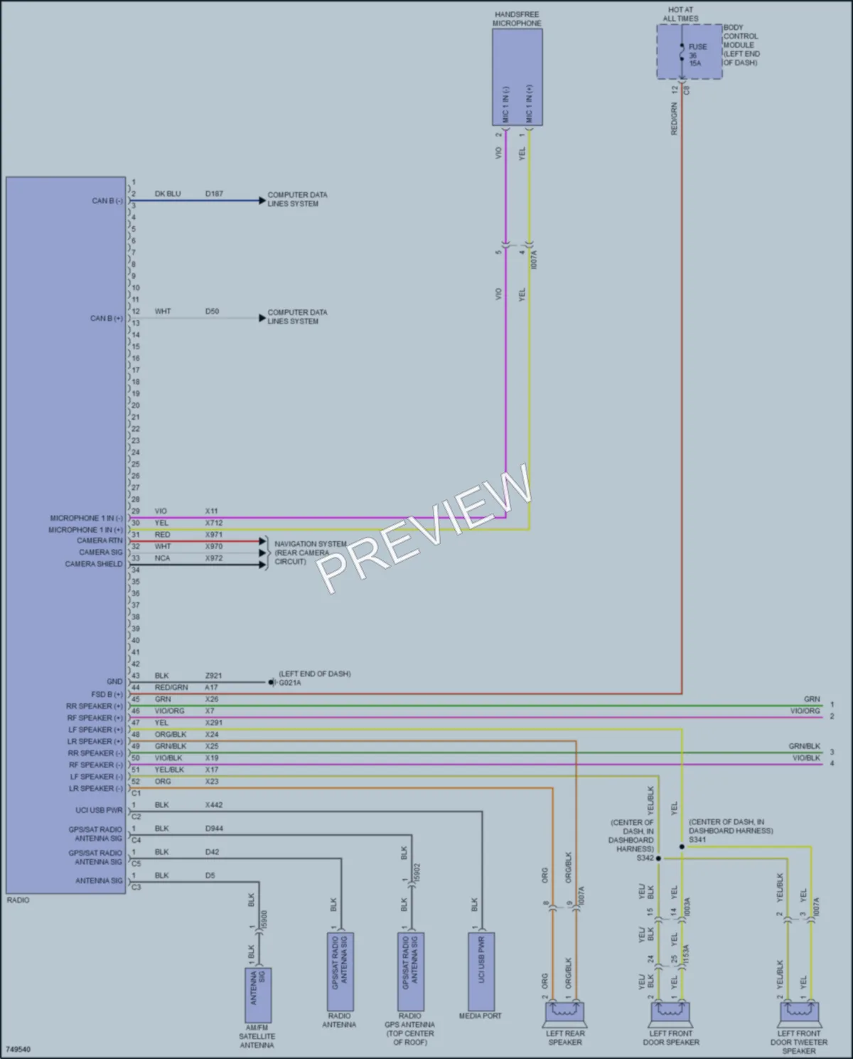 2021 Ram ProMasterCity Radio wiring diagram preview