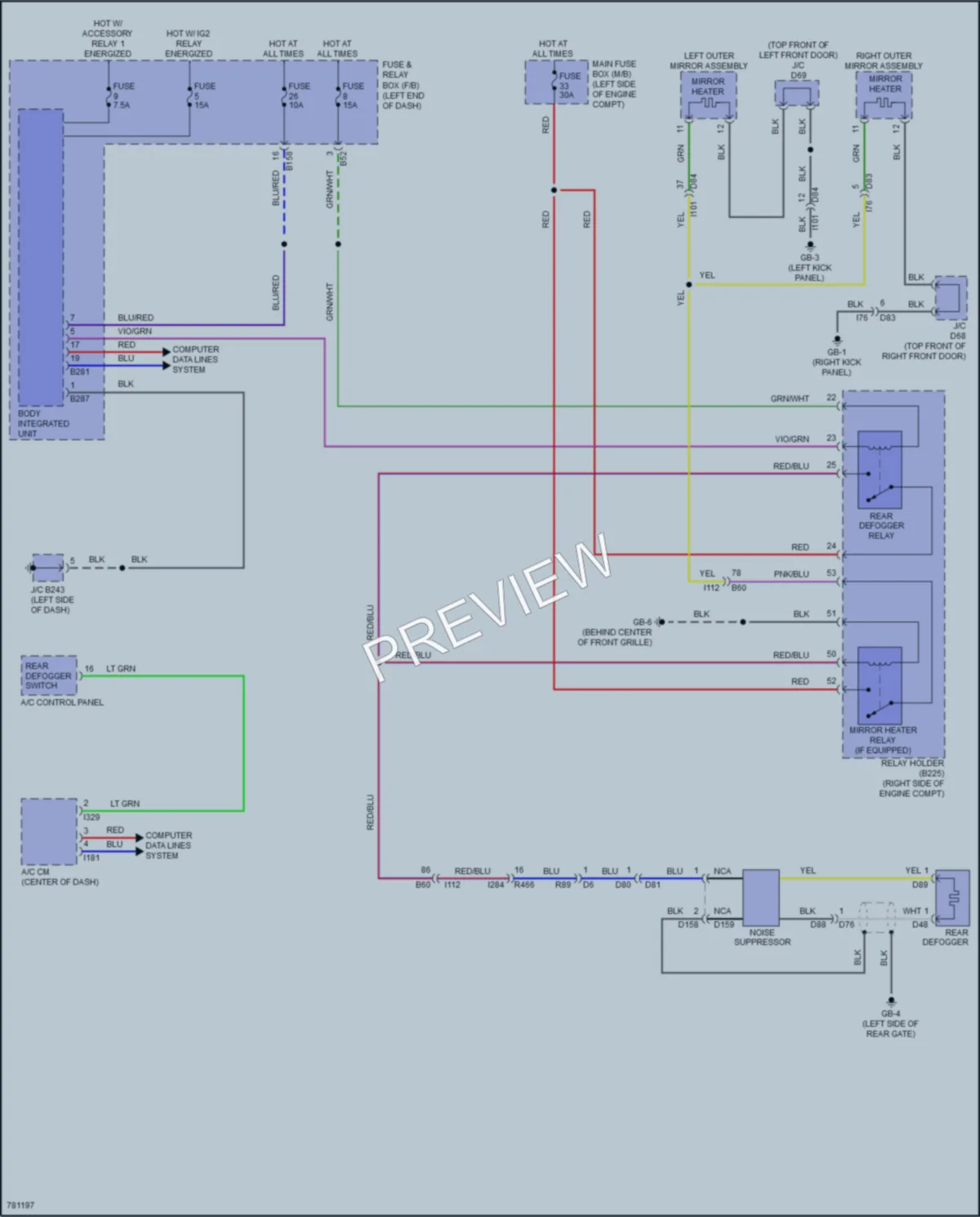 2021 Subaru Ascent Defoggers wiring diagram preview