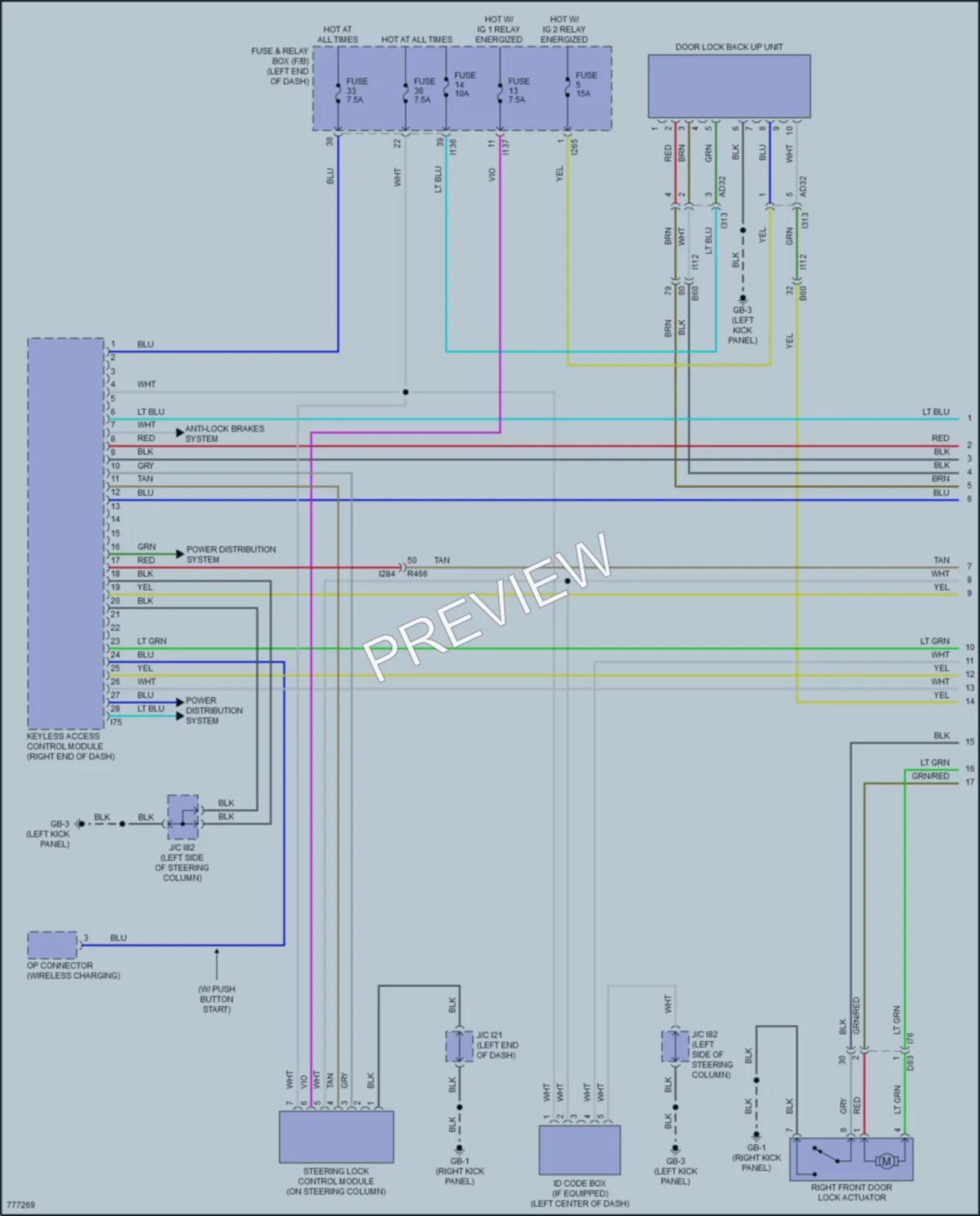 2021 Subaru Ascent Power Door Locks wiring diagram preview