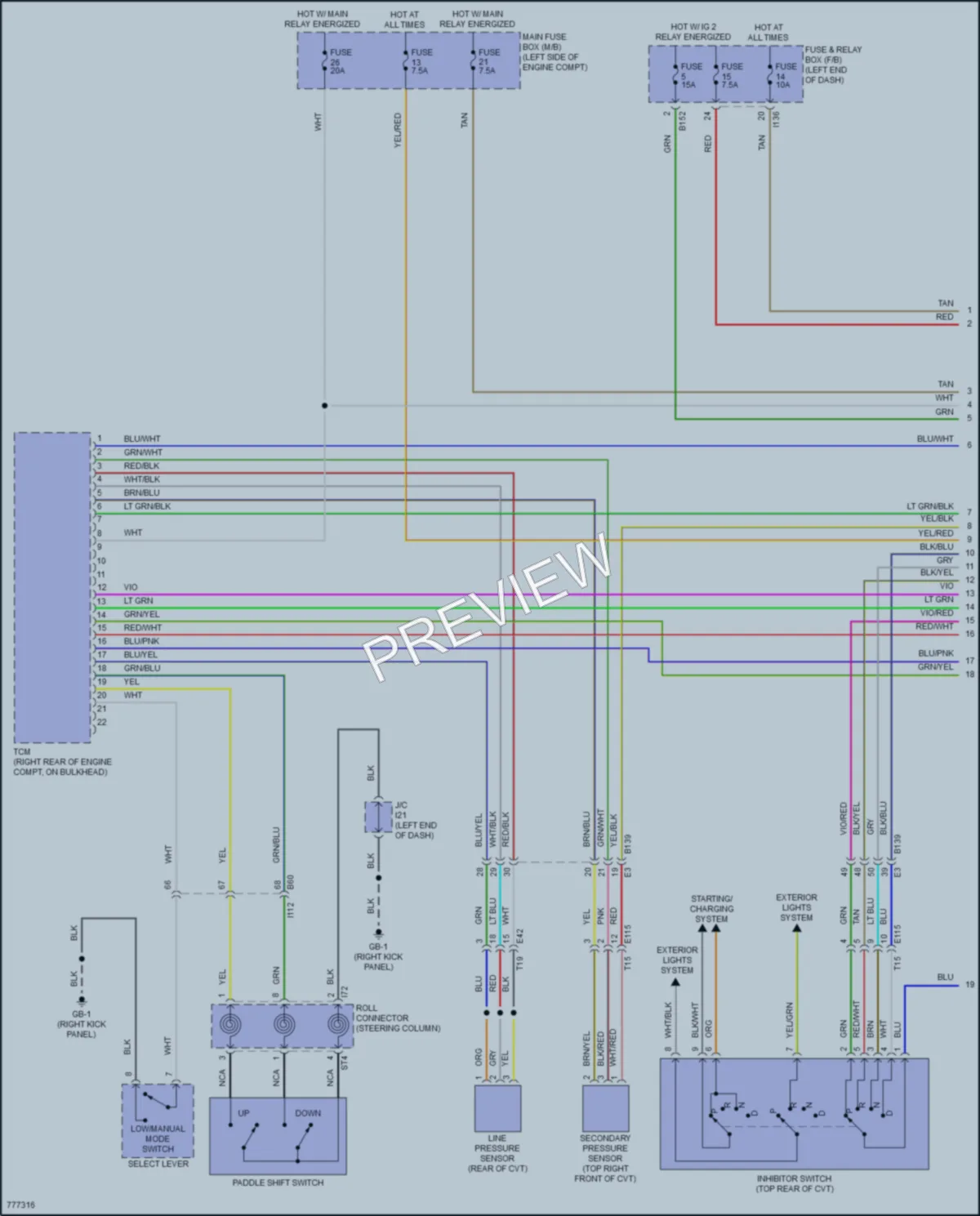 2021 Subaru Ascent Transmission wiring diagram preview