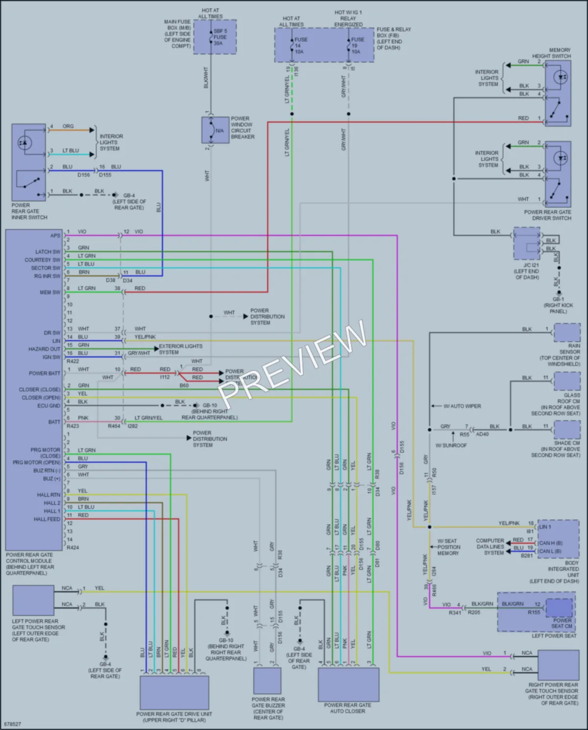 2021 Subaru Ascent Trunk Tailgate Fuel Door wiring diagram preview