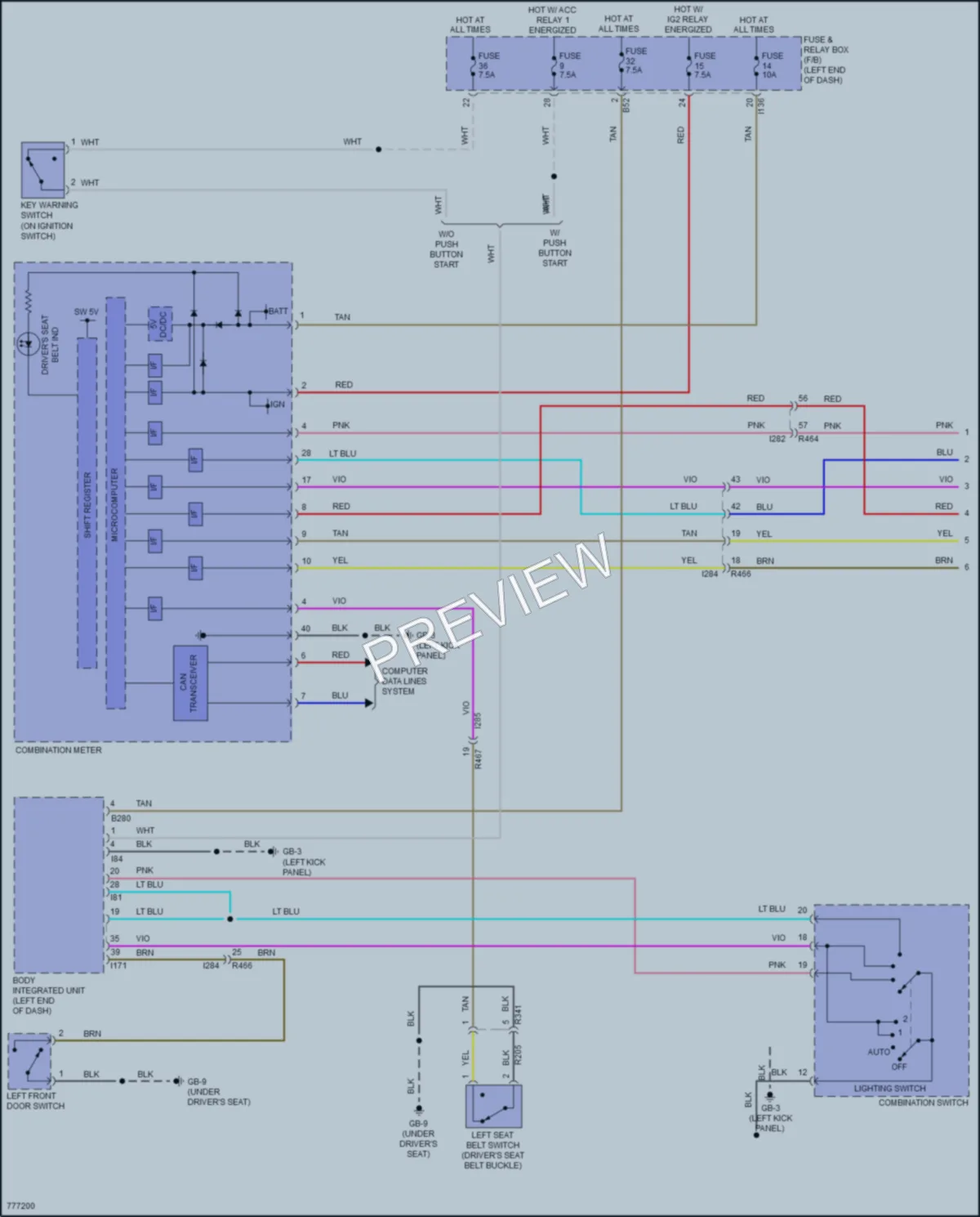 2021 Subaru Ascent Warning Systems wiring diagram preview