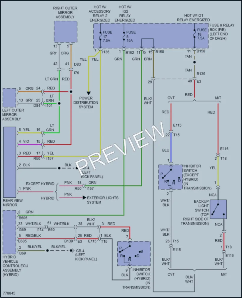 2021 Subaru Crosstrek Power Mirrors wiring diagram preview