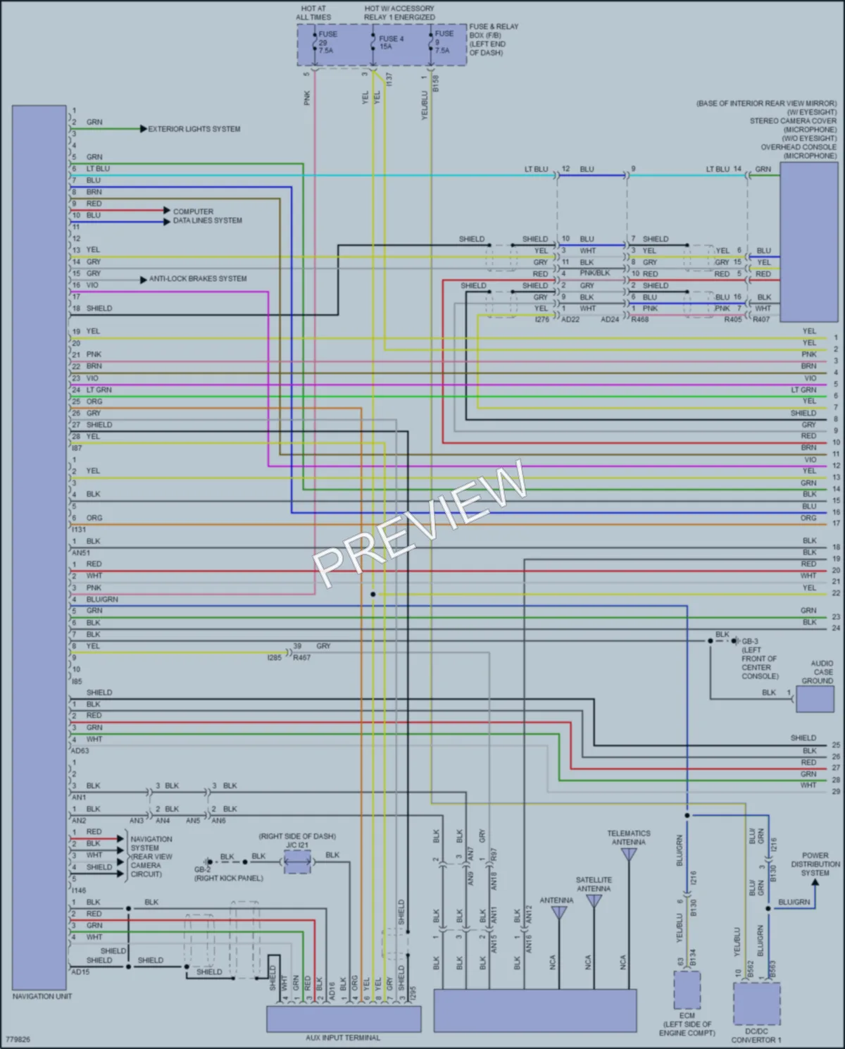 2021 Subaru Crosstrek Radio wiring diagram preview