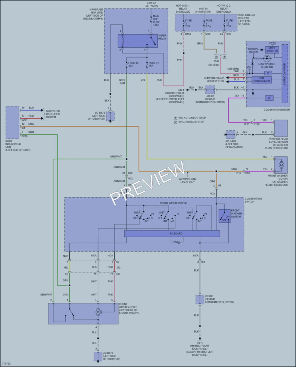 2021 Subaru Crosstrek Wiper Washer wiring diagram preview