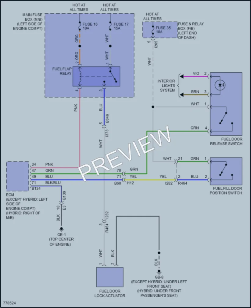 2021 Subaru CrosstrekHybrid Trunk Tailgate Fuel Door wiring diagram preview