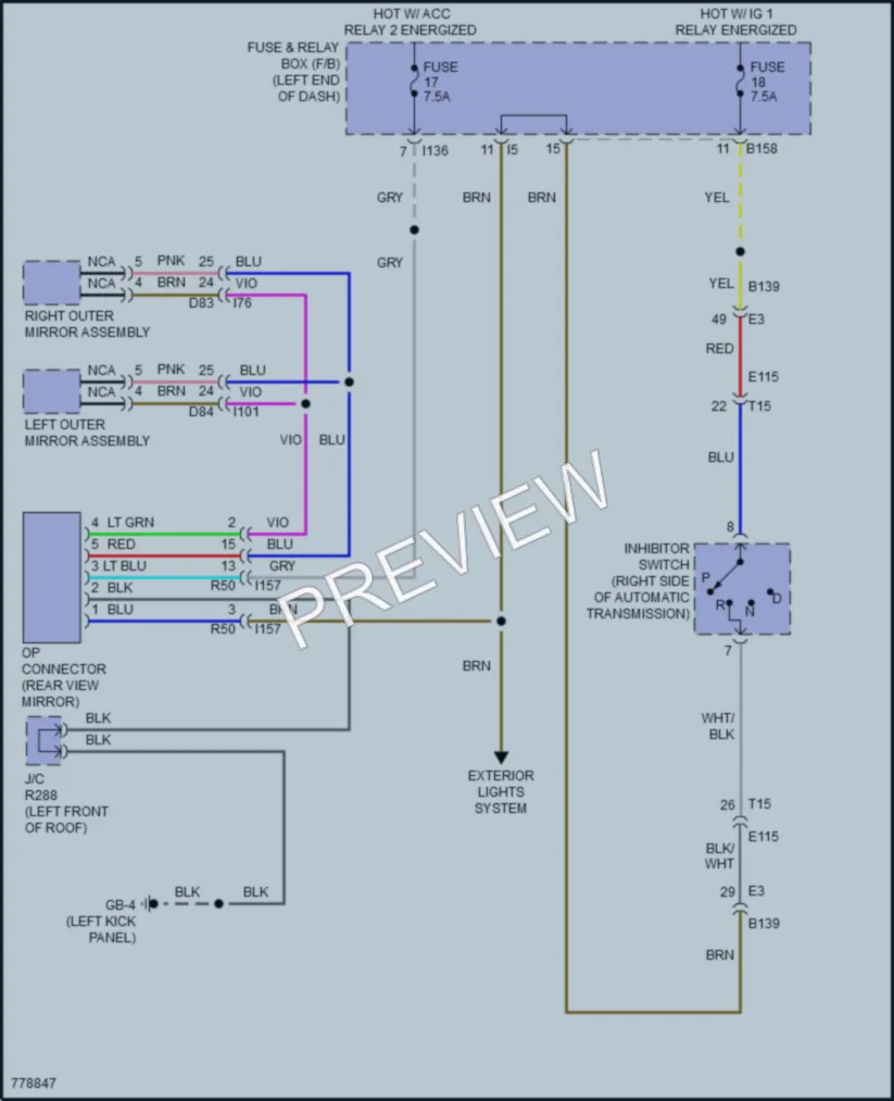 2021 Subaru Forester Power Mirrors wiring diagram preview