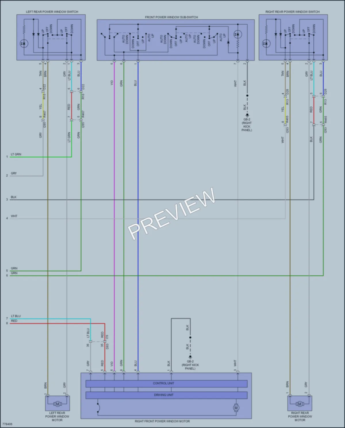 2021 Subaru Forester Power Windows wiring diagram preview
