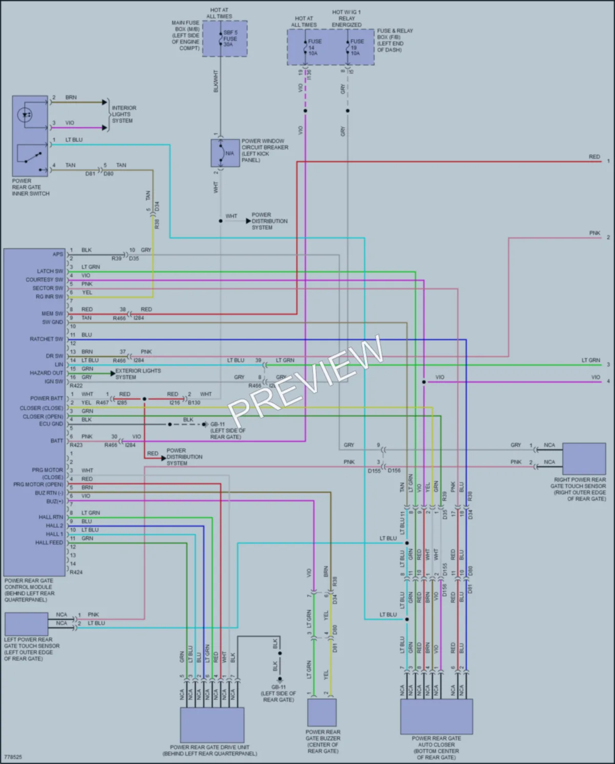 2021 Subaru Forester Trunk Tailgate Fuel Door wiring diagram preview