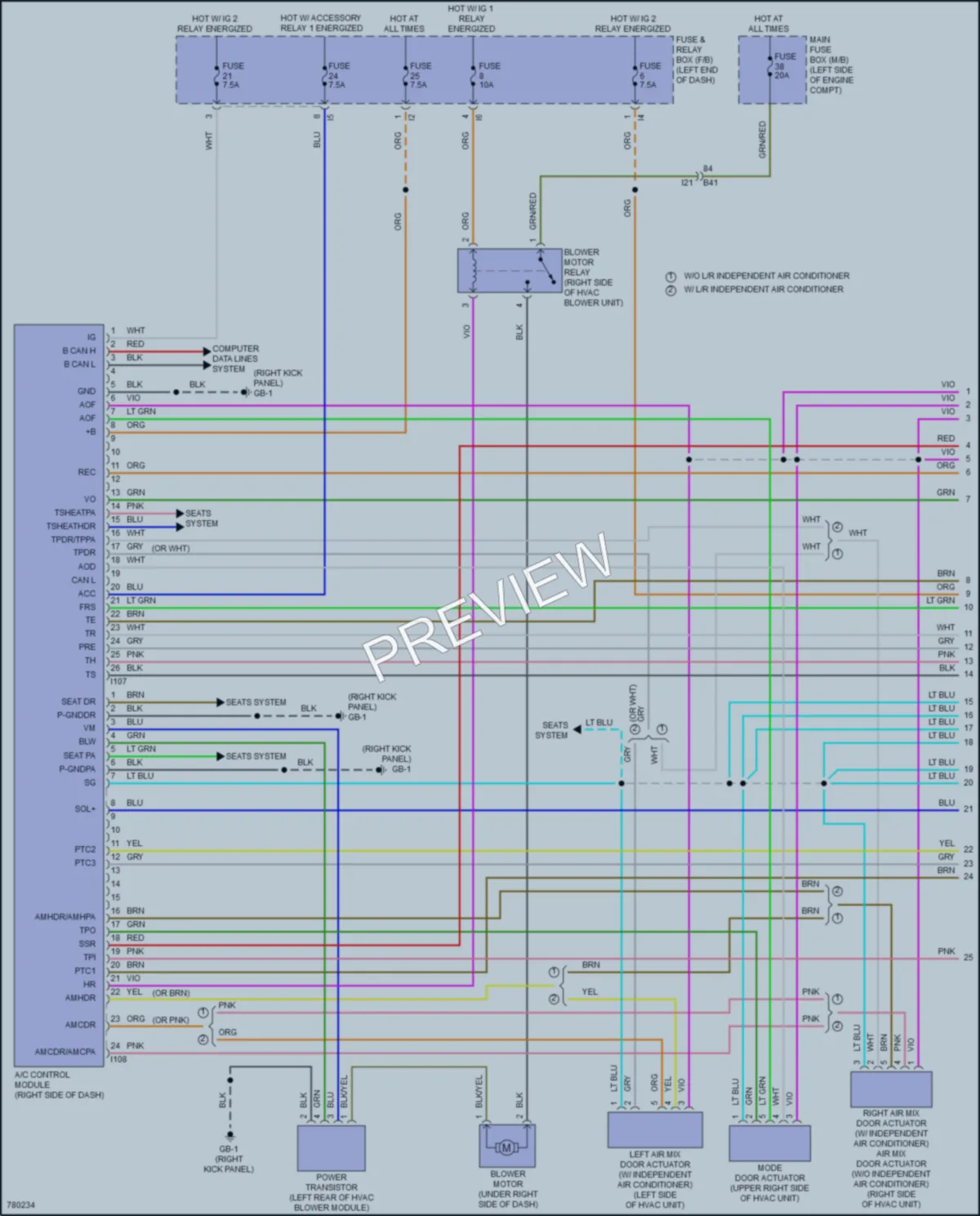 2021 Subaru Legacy Air Conditioning wiring diagram preview
