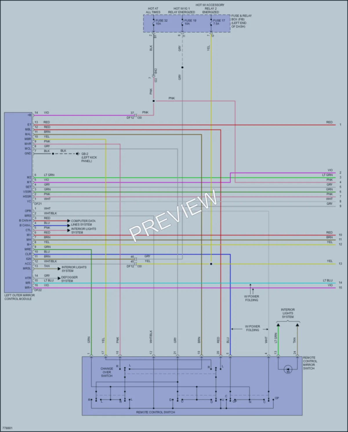 2021 Subaru Legacy Memory Systems wiring diagram preview