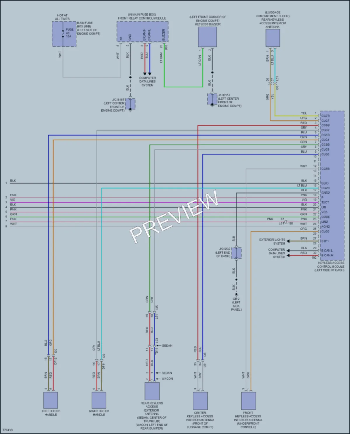 2021 Subaru Legacy Power Door Locks wiring diagram preview